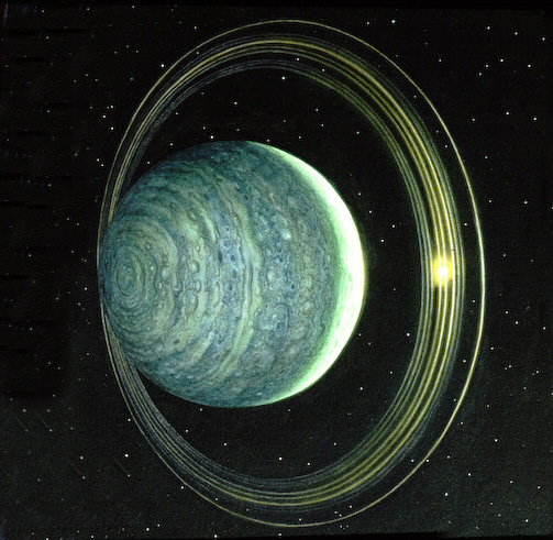 Uranus mit Ringen (Montage)